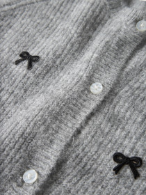 NAME IT Strikket Cardigan Rifey Grey Melange